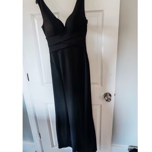Timeless black sleek floor length dress!